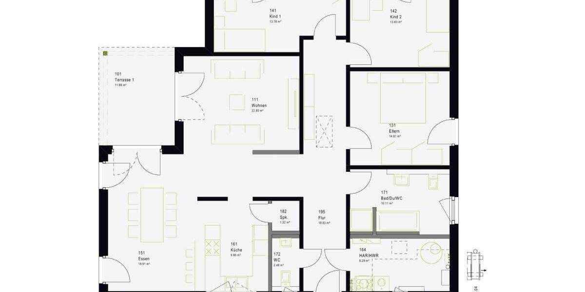 Bungalow Dersekow - 4 Zimmer, 147 m&sup2;, 392.000&euro; | Angebot:25733714