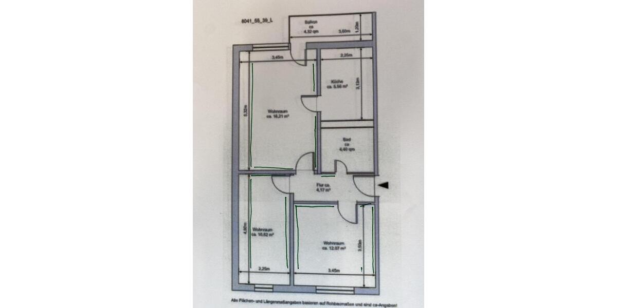Etagenwohnung Greifswald Groß Schönwalde - 2 Zimmer, 45 m&sup2;, 740&euro; | Angebot:25284754
