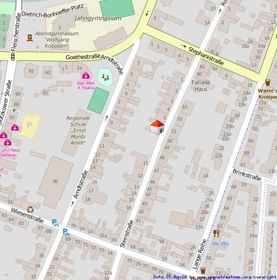 Etagenwohnung Greifswald - 1 Zimmer, 39 m&sup2;, 414&euro; | Angebot:24892061