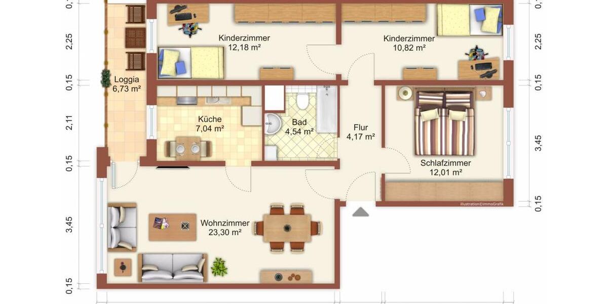 Etagenwohnung Greifswald Groß Schönwalde - 4 Zimmer, 76 m&sup2;, 524&euro; | Angebot:26477803