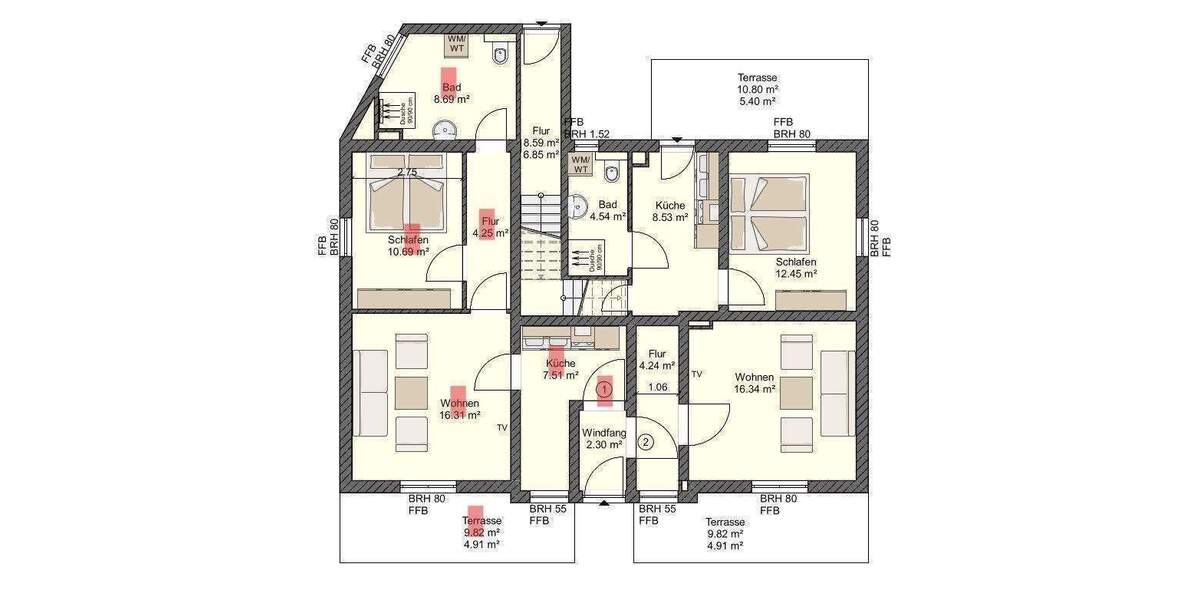 Terrassenwohnung Samtens - 2 Zimmer, 52 m&sup2;, 399&euro; | Angebot:25815310