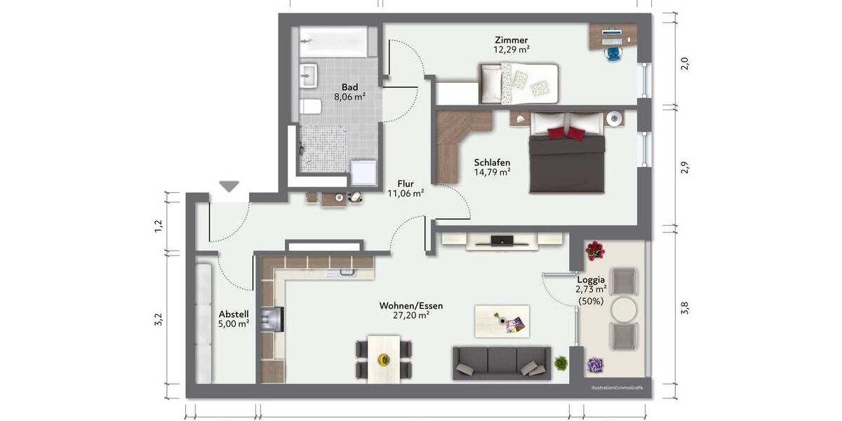 Etagenwohnung Greifswald - 3 Zimmer, 81 m&sup2;, 1.133&euro; | Angebot:24211480
